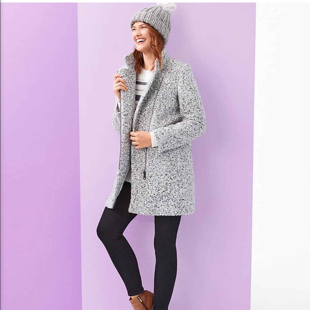 LOFT marled moto coat